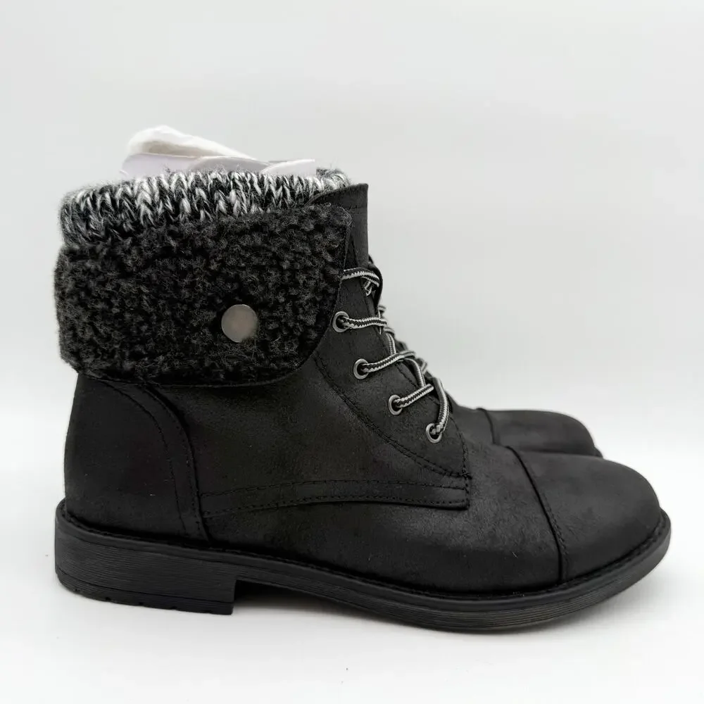 Cliffs by White Mountain Womens Duena Ankle Booties US 8.5 M Black Knit NIB
